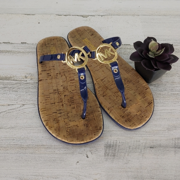 Michael Kors Shoes - Micheal Kors Cirk Navy Sandals Thong Flip Flops